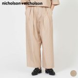 【SALE 20％OFF】ニコルソン アンド ニコルソン nicholson＆nicholson ハカマ ダブル HAKAMA-W ボトム パンツ レディース シンプル カジュアル 2タック リラックス ワイド イージー ストレート ドローストリング コットン ナイロン [ 2025 SS 春 夏 ]