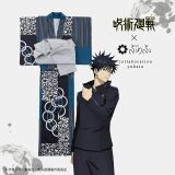 呪術廻戦「伏黒恵」レディース浴衣＋へこ帯セット 公式 ふりふ ゆかた コラボ浴衣 アニメ 呪術廻戦 レディース 女性 大人 10代 20代 30代 40代 50代 花火大会 夏祭り 浴衣 へこ帯 兵児帯 セット ポリエステル