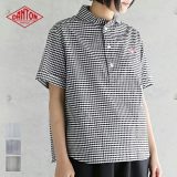 【2025春夏】ダントン DANTON 丸襟ポケット付プルオーバー 半袖シャツ ギンガムチェック ストライプ柄 #DT-B0283OXP レディース 半袖 シャツ ブラウス 2025SS