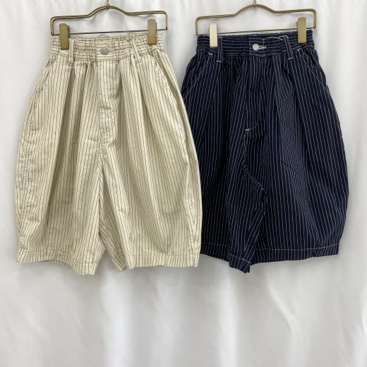 ★マラソン中ポイント10倍★【HARVESTY】ペンシルストライプ サーカスショーツ ハーベスティ A12515 全2色 ウエストゴム サイズ1