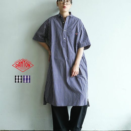 ◇[JD-3655CPP]DANTON(ダントン) P.O DRESS S/S プルオーバードレス ショートスリーブ シャツワンピース レディース