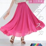 「ランキング受賞」 （S~M/L~2L対応）あなたは何色？ 涼しく快適！ ふわスカ/スカート／ スカート 夏 涼しい フレアスカート 夏 ウエストゴム スカート 大人可愛い服 50代 スカート 50 代 スカート 体型 カバー スカート