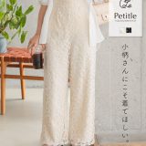 ≪7/18 新発売!!3490円 送料無料≫ 低身長さん向け ワイドパンツ [ Petitle プチレ ] 花柄刺繍シアーイージーパンツ [M4227] レディース 20代 30代 40代 夏ボトムス パンツ 長ズボン ズボン イージーパンツ シアー 花柄 刺繍 低身長 低身長コーデ 低身長向け【送料無料】
