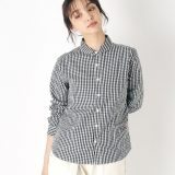 LAURA ASHLEY HOME 【Lサイズあり/日本製/ワンマイルウエア】丸衿ロゴ刺しゅうシャツ ローラ アシュレイ トップス シャツ・ブラウス ブラック ブルー【送料無料】