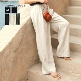 7月4日発売■ ボックスタックリネンパンツ レディース M L ≪ゆうメール便配送30・代引不可≫ 予約(7月下旬頃)