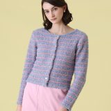 【SALE／30%OFF】ANAYI フロッシュツイード2WAY カーディガン アナイ トップス カーディガン ブルー ホワイト【送料無料】