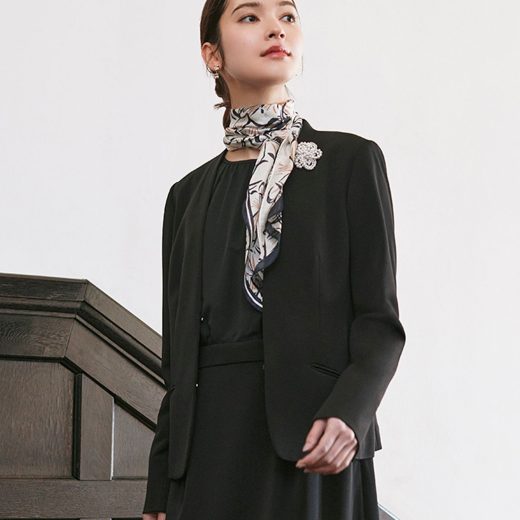【SALE／42%OFF】TRANS WORK 【美シリーズ】【ウォッシャブル】【セットアップ対応】トリアセトリコノーカラージャケット トランスワーク ジャケット・アウター ノーカラージャケット ネイビー ベージュ【送料無料】