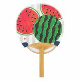 ミニ竹うちわ(10本)　西瓜（すいか） / メール便可 / うちわ 団扇 ノベルティ 景品 販促 粗品 プレゼント