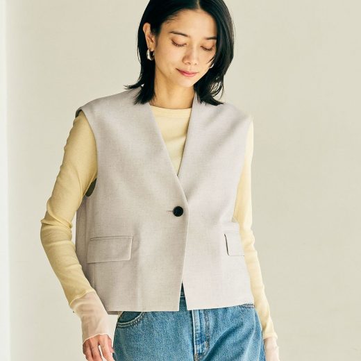 【SALE／40%OFF】UNITED ARROWS green label relaxing スラブオックス ジレ ユナイテッドアローズ グリーンレーベルリラクシング トップス ベスト・ジレ ベージュ ネイビー ホワイト【送料無料】