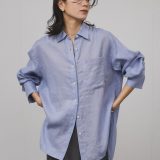 【SALE／30%OFF】SALON adam et rope’ 【WEB限定】ヨーロピアンフラックスリネンオーバーシャツ サロン アダム エ ロペ トップス シャツ・ブラウス ブラウン ブルー ホワイト グレー【送料無料】