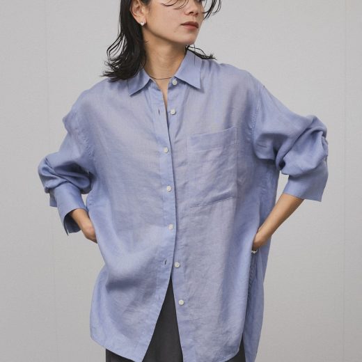 【SALE／30%OFF】SALON adam et rope' 【WEB限定】ヨーロピアンフラックスリネンオーバーシャツ サロン アダム エ ロペ トップス シャツ・ブラウス ブラウン ブルー ホワイト グレー【送料無料】
