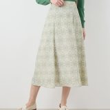【SALE／30%OFF】NEWYORKER WOMEN ミモザプリント タックフレアスカート ニューヨーカー スカート その他のスカート ホワイト【送料無料】