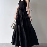 【SALE／18%OFF】JUNOAH mipiarl ギャザーショルダーエアリーワンピース【一部ペチスカートセット】 ジュノア ワンピース・ドレス ワンピース イエロー ブラック ホワイト ピンク ブルー【送料無料】