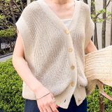 【SALE／30%OFF】2nd NOLLEY’S 《アンサンブル対応》《手洗い可能》ペーパーヤーン2WAYベスト ノーリーズ トップス ベスト・ジレ ゴールド ブラック ブラウン ホワイト【送料無料】