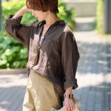 【SALE／30%OFF】JOURNAL STANDARD relume 手洗い可 / No.66フレンチリネンビッグスキッパー ジャーナル スタンダード レリューム トップス シャツ・ブラウス レッド グリーン ネイビー ブラウン【送料無料】