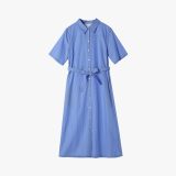 【SALE／37%OFF】To b. by agnes b. ドビーストライプシャツドレス アニエスベー ワンピース・ドレス シャツワンピース ブルー【送料無料】