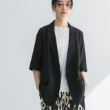 【SALE／30%OFF】『イージーケア』シアーメッシュハーフスリーブジャケット URBAN RESEARCH アーバンリサーチ ジャケット・アウター テーラードジャケット・ブレザー ブラック ベージュ【RBA_E】【送料無料】[Rakuten Fashion]