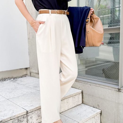 【SALE／30%OFF】NOLLEY'S 《セットアップ対応》ウォッシャブル麻調タックワイドパンツ ノーリーズ パンツ その他のパンツ ベージュ ネイビー【送料無料】