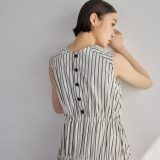 【SALE／20%OFF】EMMEL REFINES ＜EMMEL REFINES＞EM ティアード ギャザー ストライプ 2WAY ワンピース ユナイテッドアローズ グリーンレーベルリラクシング ワンピース・ドレス ワンピース ホワイト【送料無料】