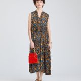 HOUSE OF LOTUS ボタニカルプリントティアードワンピース ハウス オブ ロータス ワンピース・ドレス その他のワンピース・ドレス ブラック【送料無料】