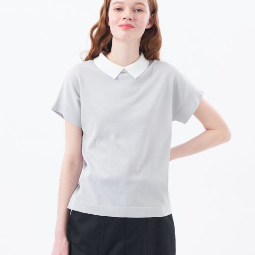 【SALE／20%OFF】MACKINTOSH PHILOSOPHY 【Bicolor Knit Polo(バイカラーニットポロ)】ハーフスリーブ マッキントッシュ フィロソフィー トップス ニット ホワイト ネイビー ピンク パープル【送料無料】