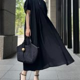 BEARDSLEY 袖パフワンピース ビアズリー ワンピース・ドレス その他のワンピース・ドレス ベージュ ブラック【送料無料】