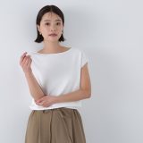 NATURAL BEAUTY BASIC 総針ベーシックシリーズ ボートネックニット ナチュラルビューティベーシック トップス ニット オレンジ ブルー ホワイト ピンク ブラック レッド【送料無料】