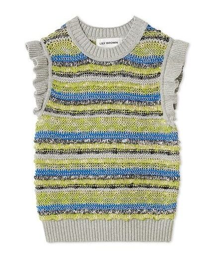 【SALE／40%OFF】LILY BROWN MIXボーダーニットトップス リリーブラウン トップス ニット グリーン ブラウン ピンク【送料無料】