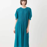 【SALE／30%OFF】HIROKO BIS 【接触冷感】ランダムプリーツワンピース /洗える ヒロコ ビス ワンピース・ドレス ワンピース ブラック グリーン【送料無料】