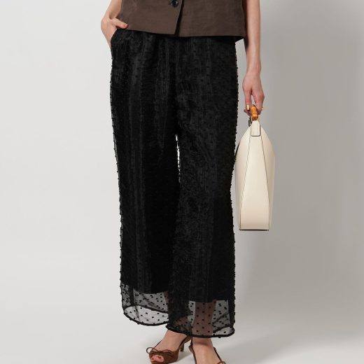 【SALE／30%OFF】UNITED ARROWS オーガンジー ドット イージーパンツ ユナイテッドアローズ パンツ その他のパンツ ブラック【送料無料】