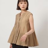 UNITED ARROWS green label relaxing フレア ノースリーブ ブラウス ユナイテッドアローズ グリーンレーベルリラクシング トップス シャツ・ブラウス レッド ベージュ ホワイト ブラック【送料無料】