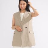 【SALE／30%OFF】Demi-Luxe BEAMS ピークドラペル 2ボタン ジレ デミルクス ビームス ジャケット・アウター ダウンジャケット・ダウンベスト ホワイト ブラック【送料無料】
