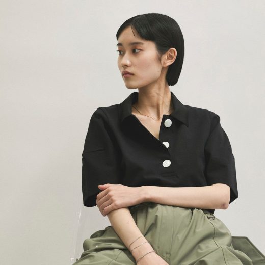 ADAM ET ROPE' FEMME コクーンスリーブポロシャツ アダムエロペ トップス ポロシャツ ネイビー ブラック レッド【送料無料】
