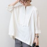 AMERICAN HOLIC 【WEB限定】接触冷感バンドカラーチュニック アメリカン ホリック ワンピース・ドレス チュニック ホワイト ブラック