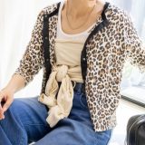 Rie Miller 《手洗い可能》ヒョウ柄クルーネックカーディガン ノーリーズ トップス カーディガン ベージュ ブラック【送料無料】