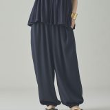 Curensology ジョーゼットパンツ カレンソロジー パンツ その他のパンツ ネイビー ブラック【送料無料】