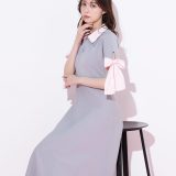 JILL by JILL STUART ダブルカラーニットワンピース ジル バイ ジル スチュアート ワンピース・ドレス ワンピース ホワイト ピンク ブルー【送料無料】