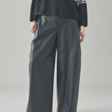 Curensology ヴィンテージフェイクレザーパンツ カレンソロジー パンツ その他のパンツ ブラック ブラウン【送料無料】