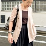 【SALE／20%OFF】NOLLEY’S ウォッシャブルリネン風シアー5分袖ジャケット ノーリーズ ジャケット・アウター ノーカラージャケット ベージュ ブラック【送料無料】