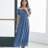 La boutique BonBon 【涼しくて美シルエット】デニムライクネットチュールワンピース ラブティックボンボン ワンピース・ドレス その他のワンピース・ドレス【送料無料】