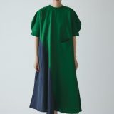 HeRIN.CYE Switching material dress ヘリンドットサイ ワンピース・ドレス ワンピース レッド ネイビー グリーン【送料無料】