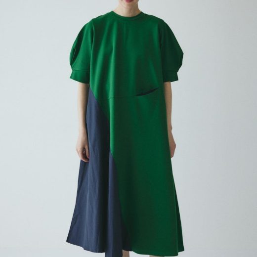 HeRIN.CYE Switching material dress ヘリンドットサイ ワンピース・ドレス ワンピース レッド ネイビー グリーン【送料無料】
