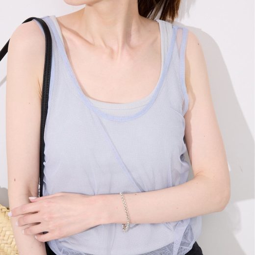 【SALE／30%OFF】SLOBE IENA チュールタンクパット付きキャミ SET スローブ イエナ トップス ノースリーブ・タンクトップ グレー ベージュ【送料無料】