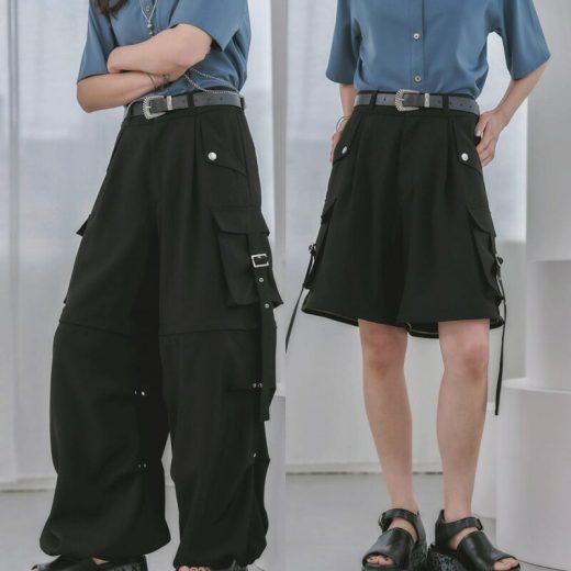 マルチWAYワイドカーゴパンツ HARE ハレ パンツ その他のパンツ ブラック ホワイト ブルー【先行予約】*【送料無料】[Rakuten Fashion]