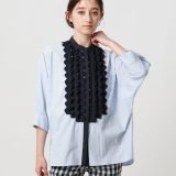 UNITED ARROWS タックプリーツフリルシャツブラウス – UVカット 接触冷感 吸水速乾 ウォッシャブル – ユナイテッドアローズ トップス シャツ・ブラウス ブラック ブルー ホワイト【送料無料】