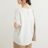 【SALE／30%OFF】URBAN RESEARCH DOORS リネンタッチBACKボタンプルオーバー アーバンリサーチドアーズ トップス カットソー・Tシャツ ホワイト グレー【送料無料】
