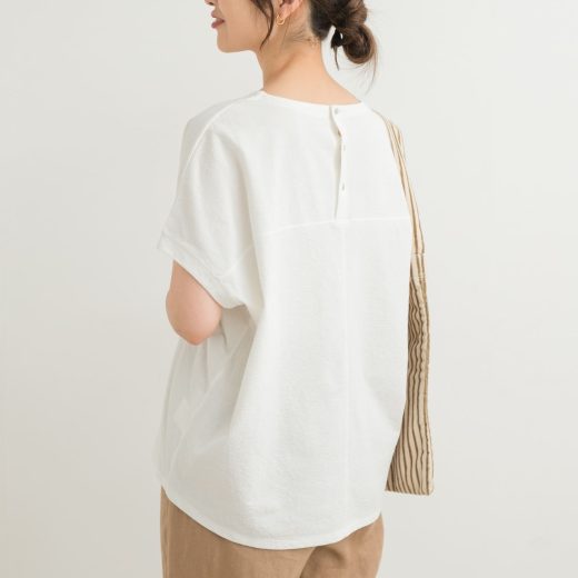 【SALE／30%OFF】URBAN RESEARCH DOORS リネンタッチBACKボタンプルオーバー アーバンリサーチドアーズ トップス カットソー・Tシャツ ホワイト グレー【送料無料】