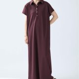 VERMEIL par iena Easy jersey シャツワンピース ヴェルメイユ パー イエナ ワンピース・ドレス シャツワンピース ワインレッド ブラック【送料無料】