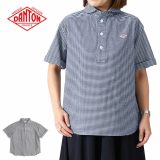 DANTON ダントン オックスフォード ラウンドカラー ギンガムチェック プルオーバーシャツ DT-B0283 OXP 丸襟 半袖シャツ レディース **