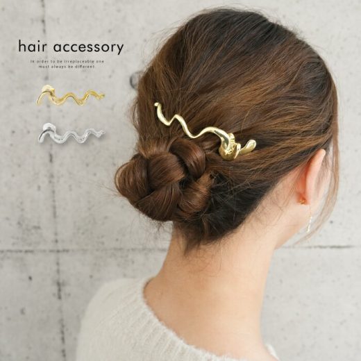 ＼1000円ポッキリ／ マットメタルウェーブクリップヘアアクセサリー レディース